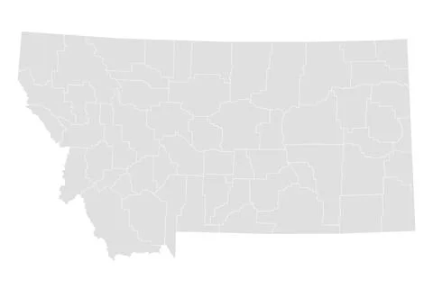 Montana administrative map. counties map of Montana, blank Map, empty map o.. Stock Illustration