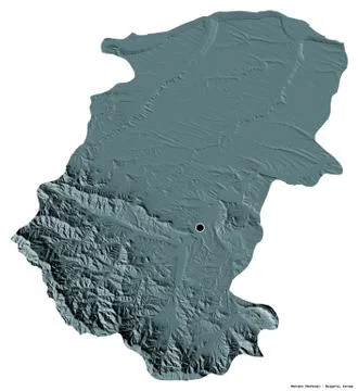Montana, Bulgaria. Colored elevation map Stock Illustration