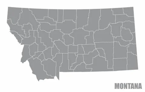 Montana county map Stock Illustration