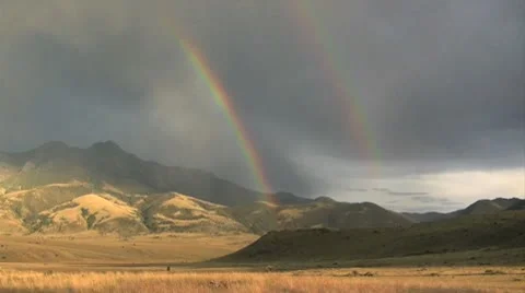 Montana Double Rainbow Video stock 9252459