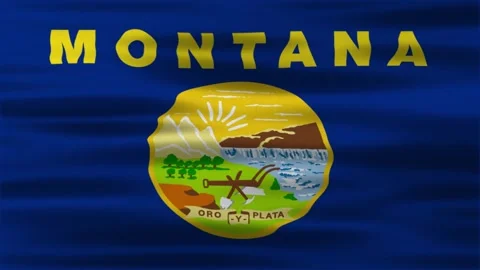 Montana flag animation Stock Footage 312485301