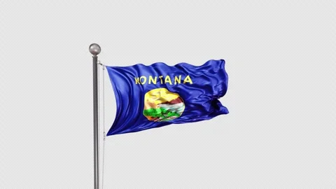 Montana Flag  Animation Loop Include Alpha 3D Rendering 스톡 동영상 312080141