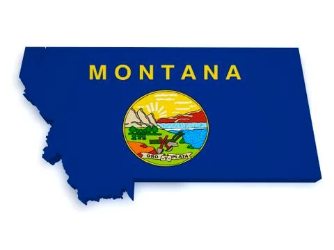 Montana map 3d shape Stock Illustration