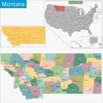 Montana map Stock Illustration