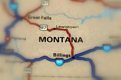 Montana on a map Stock Photos