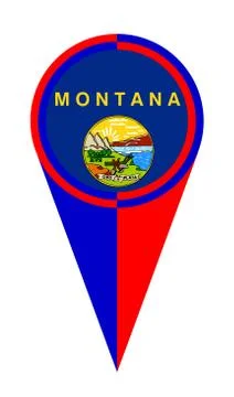 Montana Map Pointer Location Flag Illustrazione stock