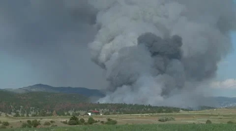 Montana mountain wildfire Stock Footage 12766436