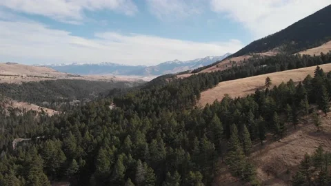 Montana mountains in background Stock Footage 166493747