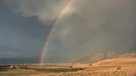 Montana Rainbow 2 of 2 Stock Footage 9253422