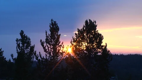 Montana setting sun time lapse Stock Footage 129265558