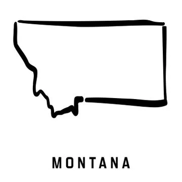 Montana simple logo. State map outline - smooth simplified US state shape map Ilustração Stock
