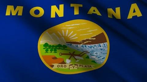 Montana State Flag Stock Footage 276105151