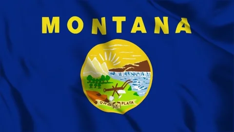 Montana State Flag Loop 4K Stock Footage 243874946