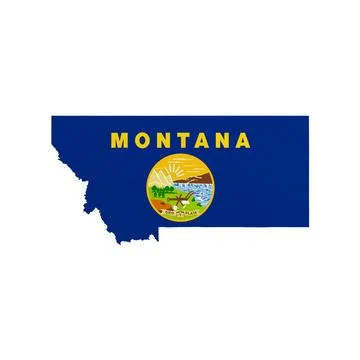 Montana State Flag Map Stock Illustration