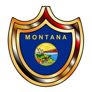 Montana State Flag Shield Spoof Stock Illustration
