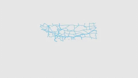 Montana State Line Map Self Drawing Animated Overlay, Alpha 4K Vidéo 340292855