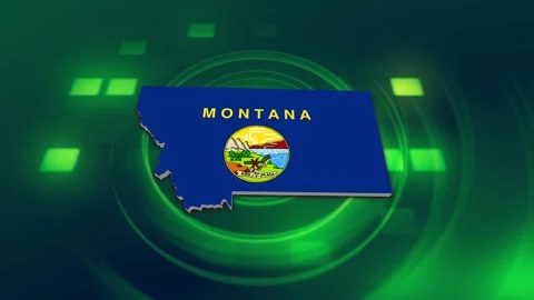 Montana State Map and Flag Background Vídeos de archivo 344648468