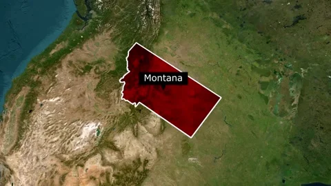 Montana State Map Animation – USA Location Highlight Stock Footage 344762327
