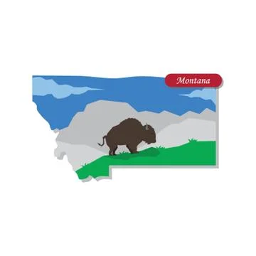 Montana state map Stock-Illustration