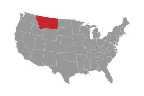 Montana state map. Vector illustration. Illustrazione stock