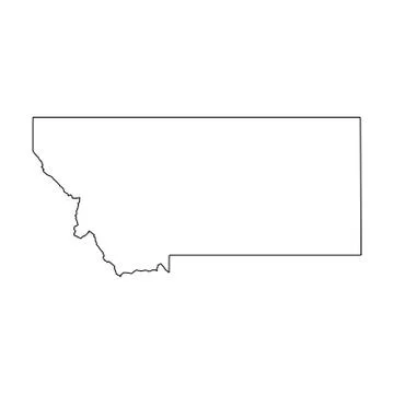 Montana, state of USA - solid black outline map of country area. Simple flat 스톡 일러스트