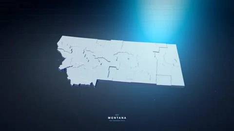 Montana USA state map with glowing tech digital network style Stock Footage 340614064