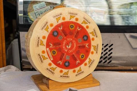 Montasio DOP cheese Stock Photos