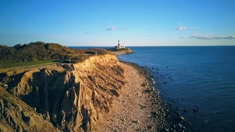 Montauk Lighthouse and beach Video stock 108501899