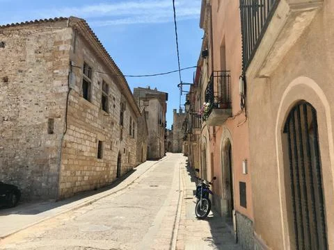 Montblanc, Spain, June 2019 - An old stone building Stock Photos