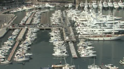 Monte Carlo Harbor Stock Footage 12531760