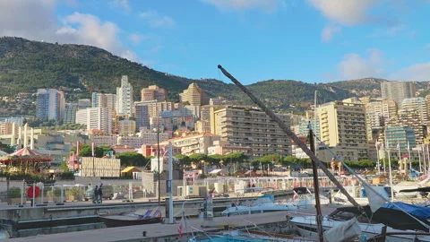 Monte-Carlo harbor panorama Stock Footage 329445534