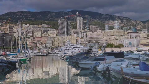 Monte-Carlo harbor panorama Stock Footage 329446919