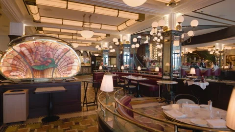 Monte Carlo, Monaco - August 18, 2026: The Art Nouveau interior of Cafe de Paris Stock-Footage 344842176