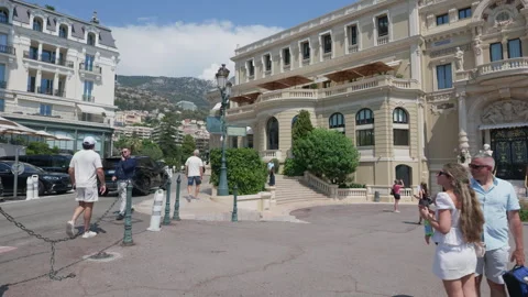 Monte Carlo, Monaco - August 18, 2026: Wide view of a Belle Epoque hotel facade Stock-Footage 344849718