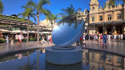 Monte Carlo, Monaco - August 21, 2024: Sky mirror sculpture in front of The Stock Footage 306350167