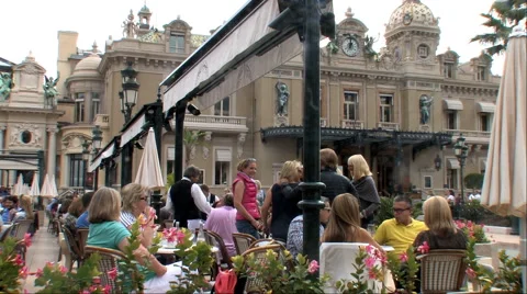 Monte Carlo, Monaco, Cafe on Main Square Stock-Footage 40723754