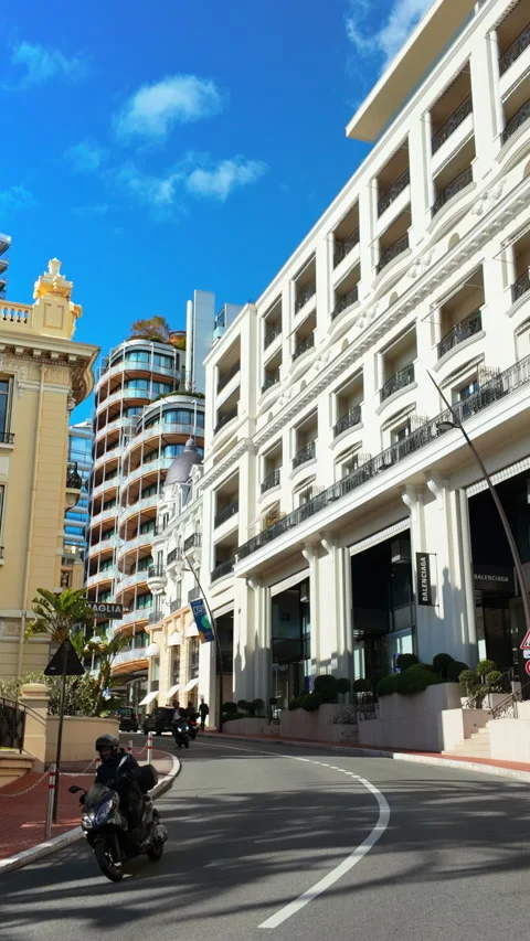 Monte Carlo, Monaco - July 5, 2024: Street view of the Hotel de Paris Stock Footage 281263054