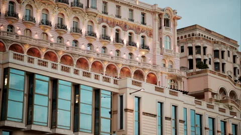 Monte Carlo, Monaco - October 14, 2024: The facade of Hotel de Paris in the Stock Footage 290052831