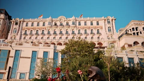 Monte Carlo, Monaco - October 14, 2024: The facade of Hotel de Paris in daylight Stock Footage 295613684