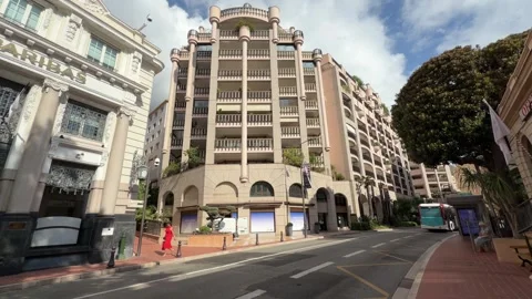 Monte Carlo Street Monaco - Static Daytime View Stock Footage 346416300