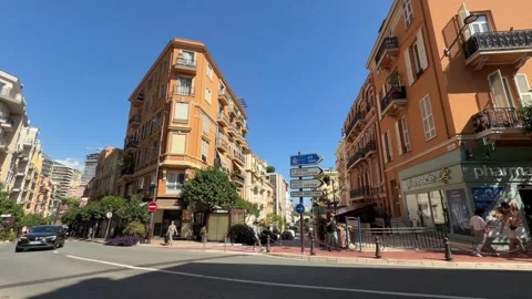 Monte Carlo Street Monaco - Static Daytime View Stock Footage 346429851
