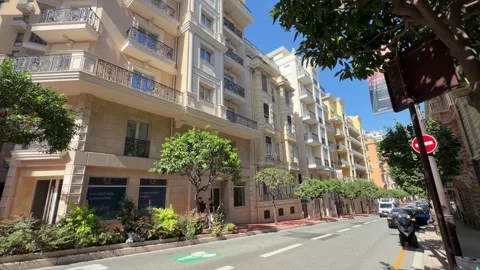 Monte Carlo Street Monaco - Static Daytime View Stock Footage 346432580