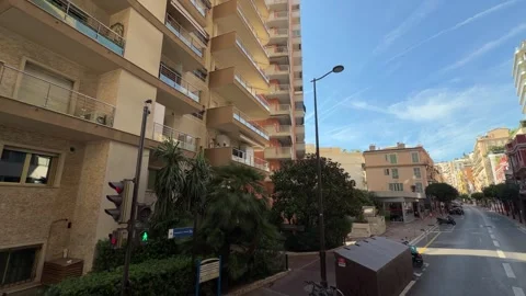 Monte Carlo Street Monaco - Static Daytime View Stock Footage 346499748