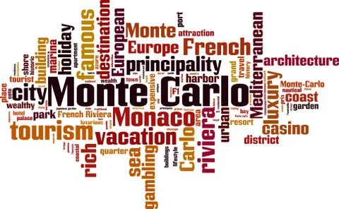 Monte Carlo word cloud Stock Illustration