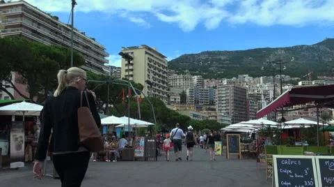 MONTE CARLO,Cityscape of Monaco with traffic in the boulevard Albert first,50fps Stock Footage 67604575