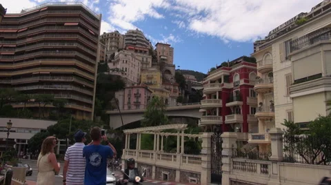 MONTE CARLO,Cityscape of Monaco with traffic in the boulevard Albert first,50fps Stock Footage 67604686