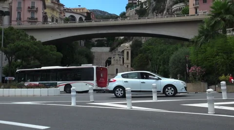 MONTE CARLO,Cityscape of Monaco with traffic in the boulevard Albert first,50fps Stock Footage 67604687