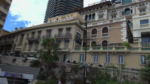 MONTE CARLO,Cityscape of Monaco with traffic in the boulevard Albert first,50fps Stock Footage 67604754