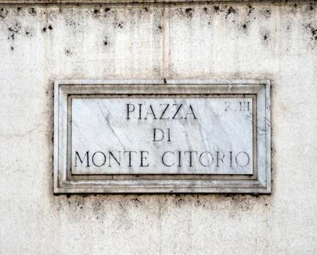 Monte Citorio plaque Stock Photos