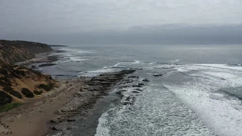 Monte de oro state beach central california coast aerial view cirlcing Trim Vídeo Stock 150723643